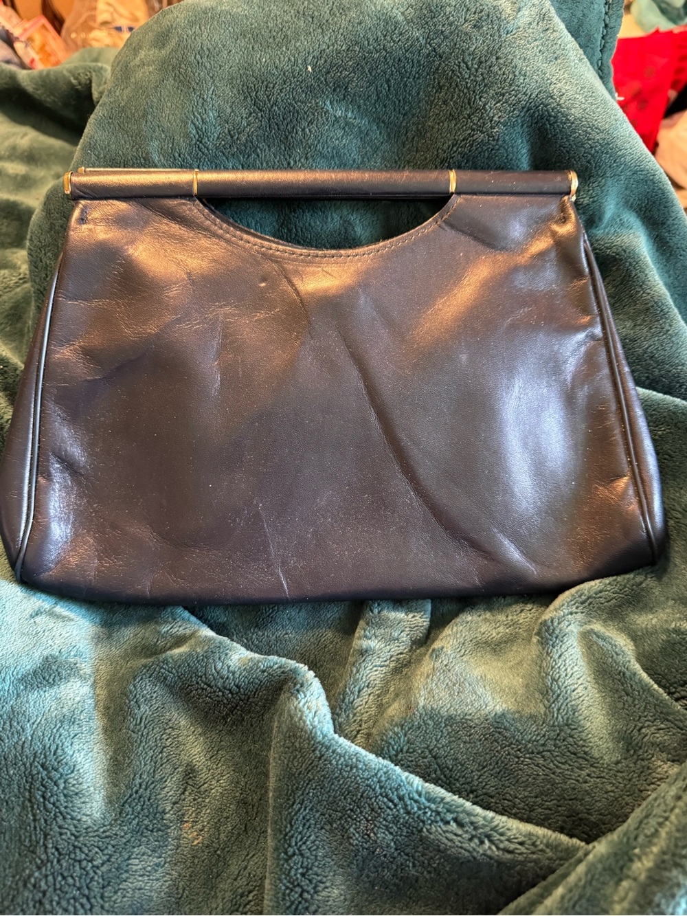 Lettise Vintage Navy Leather Top-Handle Women’s Bag